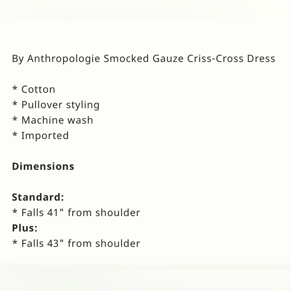 Anthropologie Smock Criss Cross Maxi Dress size XS NTW - Picture 11 of 11